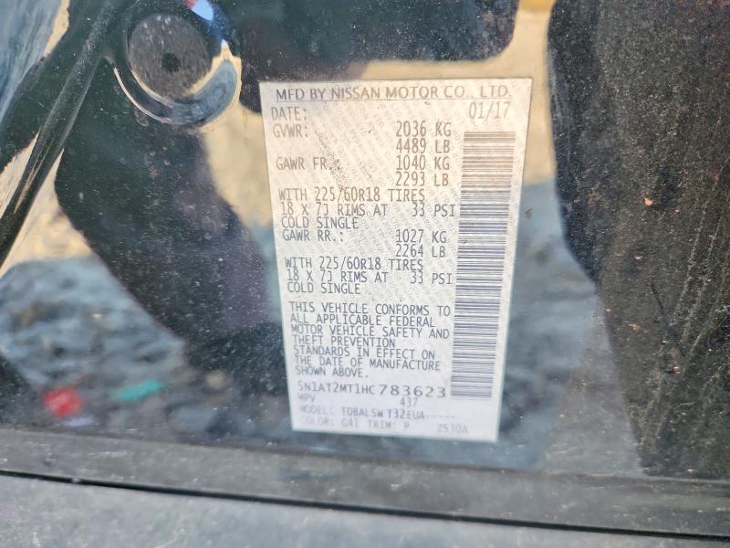 Продаж на аукціоні авто 2017 Nissan Rogue, vin: 5N1AT2MT1HC783623, номер лоту: 47248846