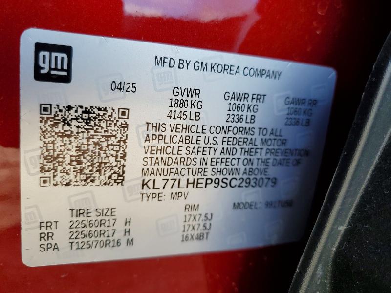 Продажа на аукционе авто 2025 Chevrolet Trax, vin: KL77LHEP9SC293079, номер лота: 46535566