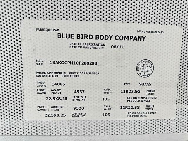 2012 Bluebird Vision მანქანა იყიდება აუქციონზე, vin: 1BAKGCPH1CF288298, აუქციონის ნომერი: 79713465