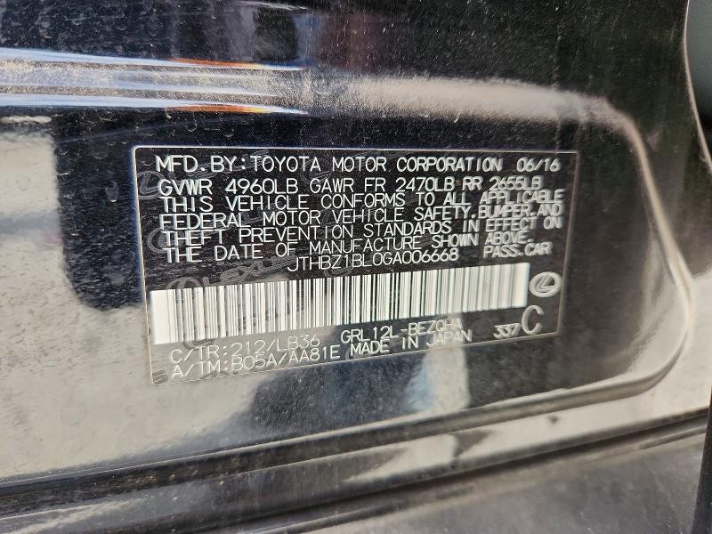 47329466 :رقم المزاد ، JTHBZ1BL0GA006668 vin ، 2016 Lexus Gs 350 مزاد بيع