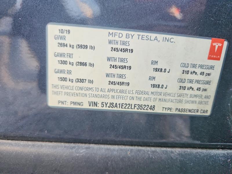 Aukcja sprzedaży 2020 Tesla Model S, vin: 5YJSA1E22LF352248, numer aukcji: 47044946