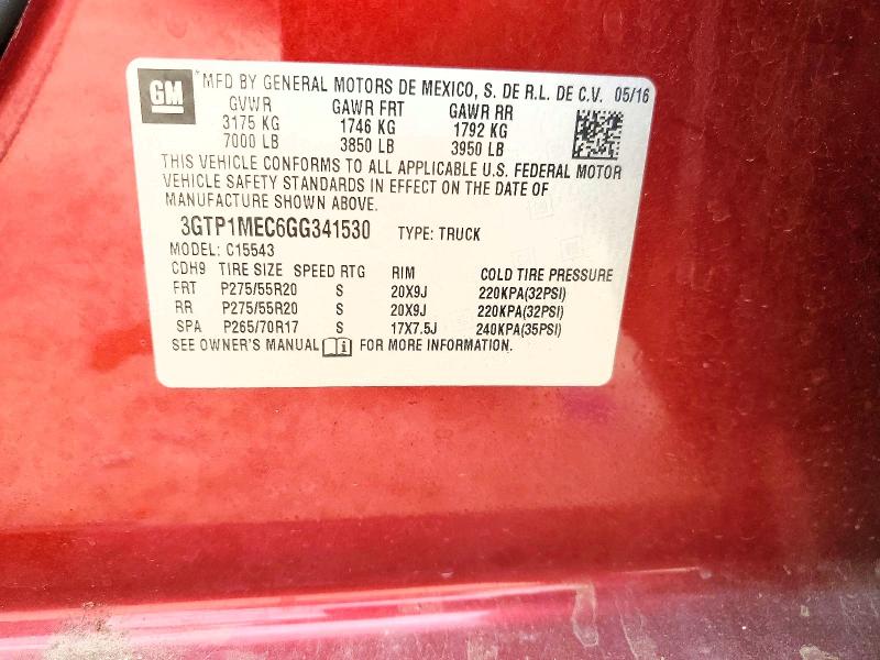 Продаж на аукціоні авто 2016 Gmc Sierra, vin: 3GTP1MEC6GG341530, номер лоту: 48208066