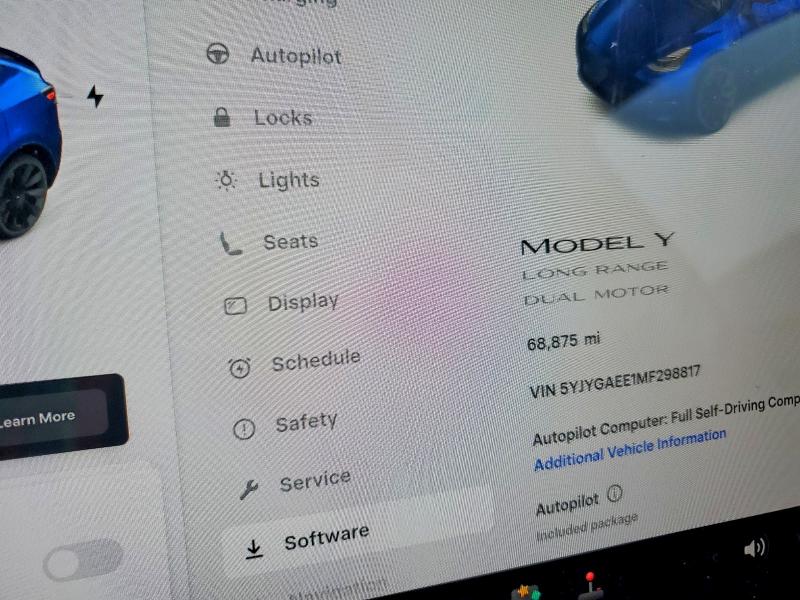 Aukcja sprzedaży 2021 Tesla Model Y, vin: 5YJYGAEE1MF298817, numer aukcji: 79995015