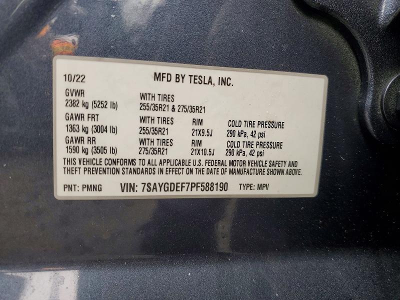 Aukcja sprzedaży 2023 Tesla Model Y, vin: 7SAYGDEF7PF588190, numer aukcji: 41799326