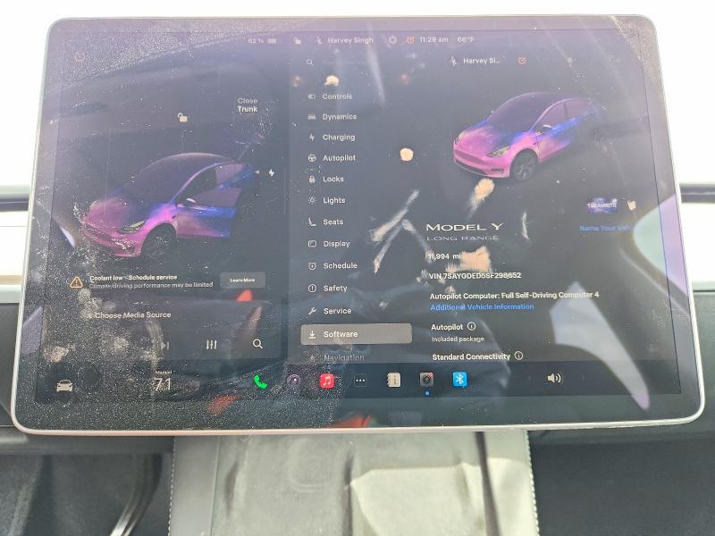 79467245 :رقم المزاد ، 7SAYGDED5SF298652 vin ، 2025 Tesla Model Y مزاد بيع