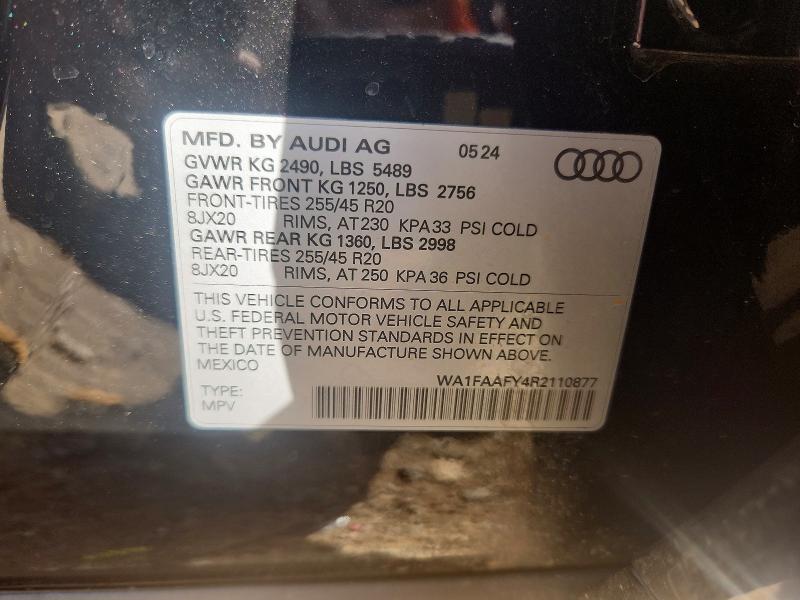 Aukcja sprzedaży 2024 Audi Q5, vin: WA1FAAFY4R2110877, numer aukcji: 79880165