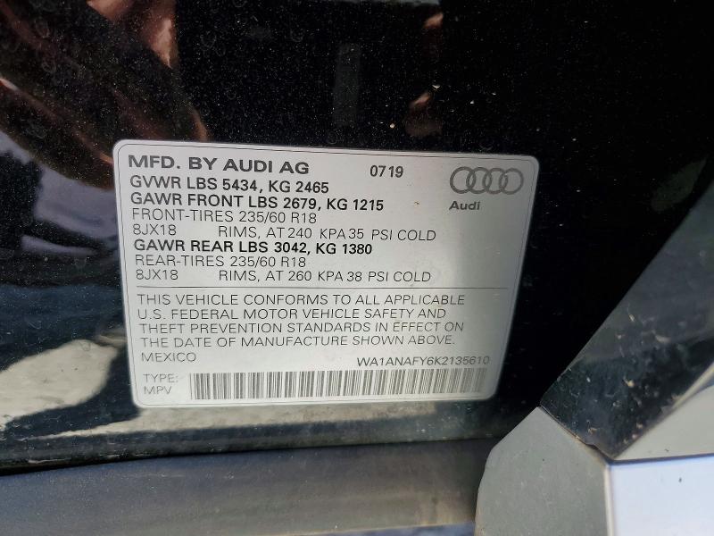 Aukcja sprzedaży 2019 Audi Q5, vin: WA1ANAFY6K2135610, numer aukcji: 46735846