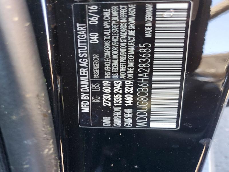 Aukcja sprzedaży 2017 Mercedes-benz S, vin: WDDUG8CB6HA283685, numer aukcji: 50290096