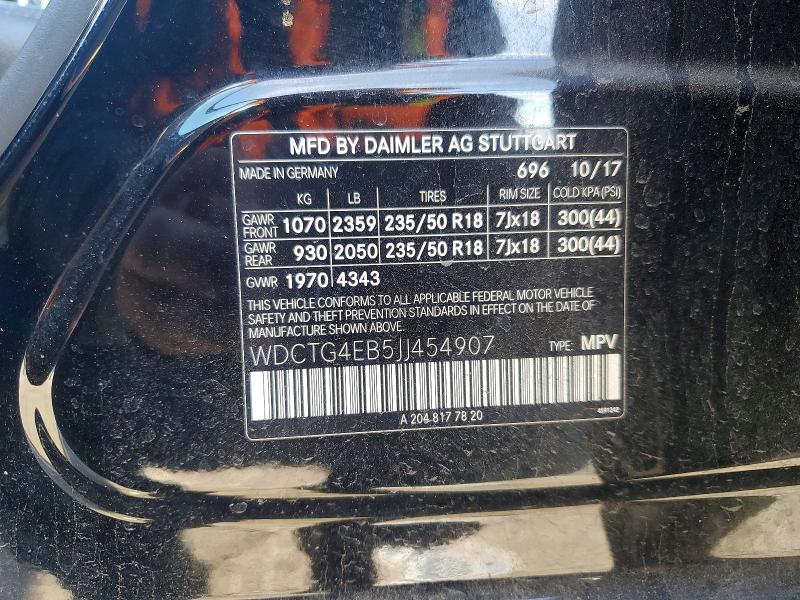 78735695 :رقم المزاد ، WDCTG4EB5JJ454907 vin ، 2018 Mercedes-benz Gla مزاد بيع