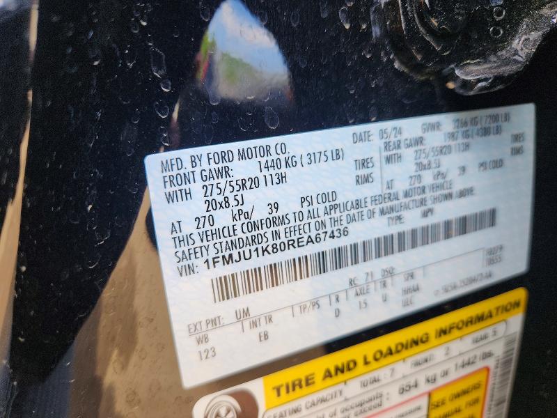 2024 Ford Expedition მანქანა იყიდება აუქციონზე, vin: 1FMJU1K80REA67436, აუქციონის ნომერი: 47756056