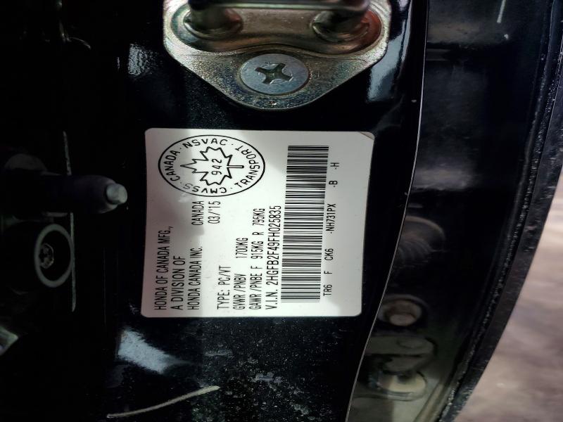Aukcja sprzedaży 2015 Honda Civic, vin: 2HGFB2F49FH025835, numer aukcji: 41706636