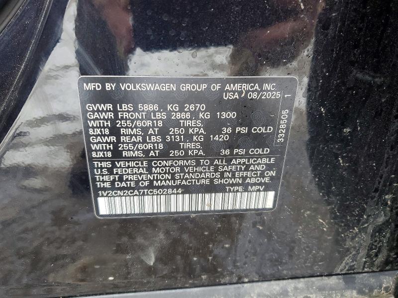 79617275 :رقم المزاد ، 1V2CN2CA7TC502844 vin ، 2026 Volkswagen Atlas مزاد بيع