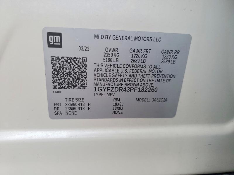 2023 Cadillac Xt4 მანქანა იყიდება აუქციონზე, vin: 1GYFZDR43PF182260, აუქციონის ნომერი: 79683255