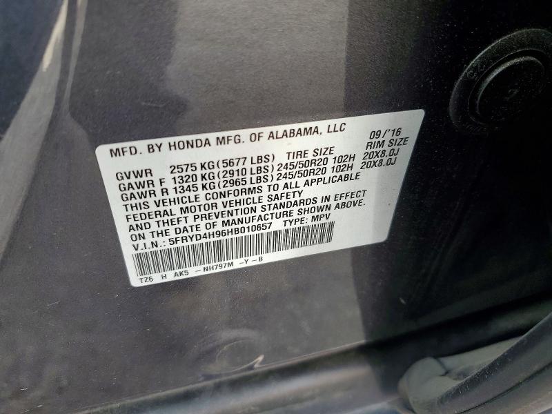 46216676 :رقم المزاد ، 5FRYD4H96HB010657 vin ، 2017 Acura Mdx مزاد بيع