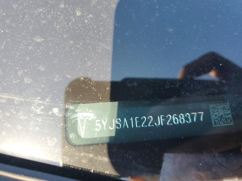 2018 Tesla Model S მანქანა იყიდება აუქციონზე, vin: 5YJSA1E22JF268377, აუქციონის ნომერი: 47772466