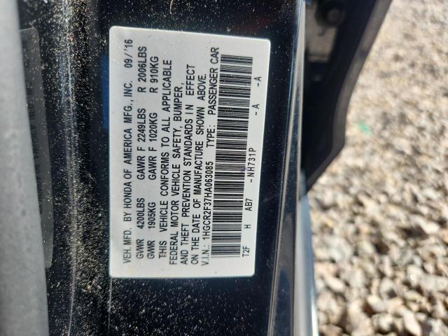 48038876 :رقم المزاد ، 1HGCR2F37HA063085 vin ، 2017 Honda Accord مزاد بيع