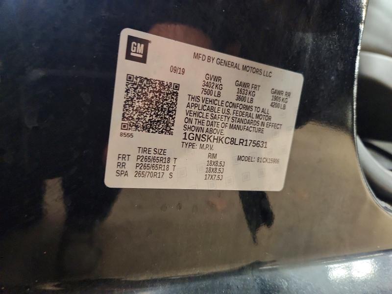 2020 Chevrolet Suburban მანქანა იყიდება აუქციონზე, vin: 1GNSKHKC8LR175631, აუქციონის ნომერი: 45944916