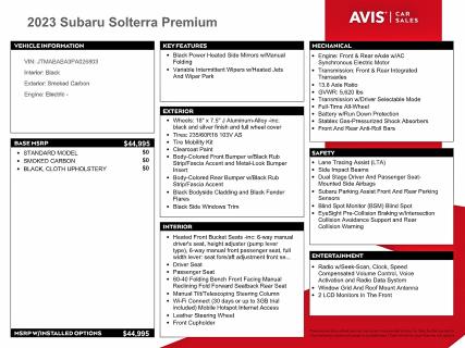2023 Subaru Solterra მანქანა იყიდება აუქციონზე, vin: JTMABABA3PA026803, აუქციონის ნომერი: 79734645