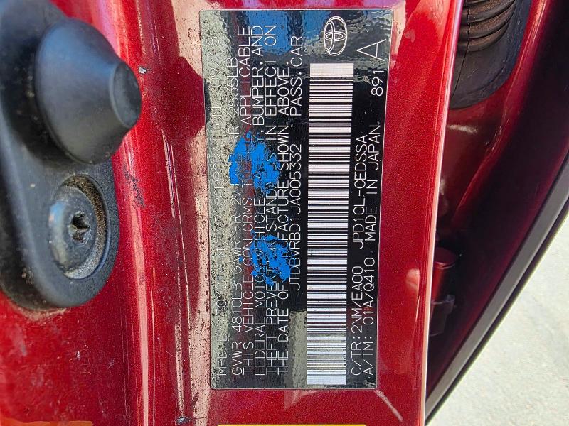 2018 Toyota Mirai მანქანა იყიდება აუქციონზე, vin: JTDBVRBD1JA005332, აუქციონის ნომერი: 46927436