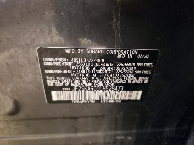 Aukcja sprzedaży 2020 Subaru Forester, vin: JF2SKARC0LH528473, numer aukcji: 79895295