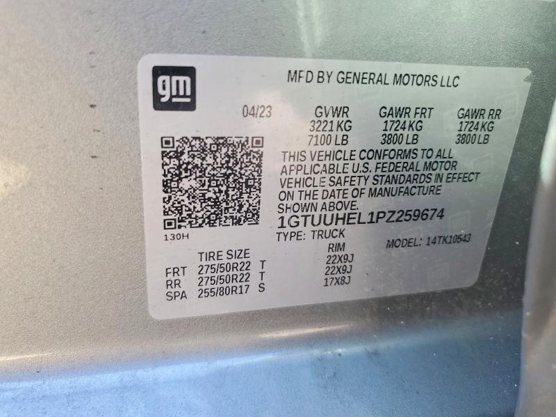 2023 Gmc Sierra მანქანა იყიდება აუქციონზე, vin: 1GTUUHEL1PZ259674, აუქციონის ნომერი: 78506135