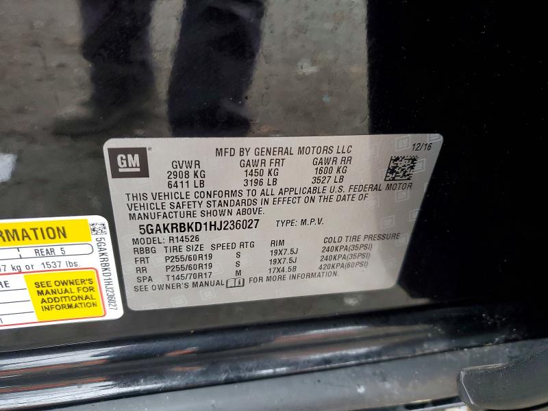 Продаж на аукціоні авто 2017 Buick Enclave, vin: 5GAKRBKD1HJ236027, номер лоту: 41929186