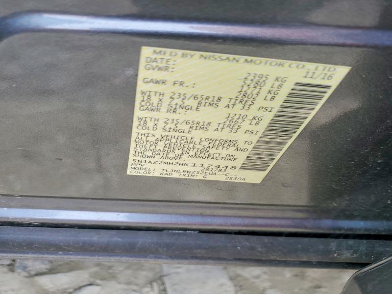 Продаж на аукціоні авто 2017 Nissan Murano, vin: 5N1AZ2MH2HN117448, номер лоту: 45522616