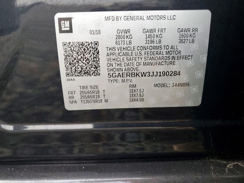 Aukcja sprzedaży 2018 Buick Enclave, vin: 5GAERBKW3JJ190284, numer aukcji: 46346406