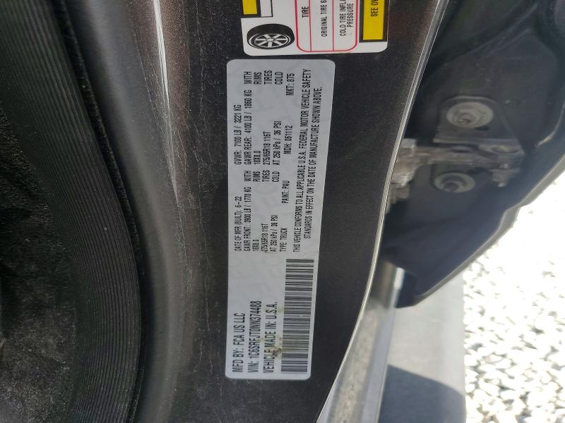 47455296 :رقم المزاد ، 1C6SRFJT0NN374488 vin ، 2022 Ram 1500 مزاد بيع