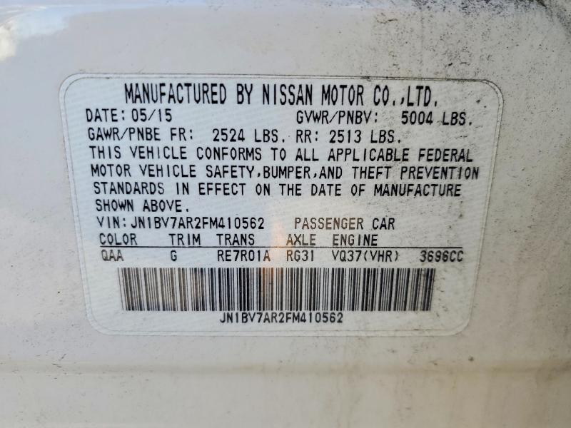Aukcja sprzedaży 2015 Infiniti Q50, vin: JN1BV7AR2FM410562, numer aukcji: 46693976