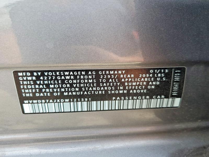 47840096 :رقم المزاد ، WVWDB7AJXDW121391 vin ، 2013 Volkswagen Golf مزاد بيع