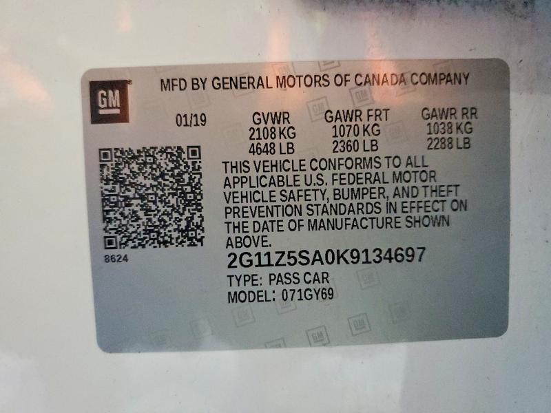 Продаж на аукціоні авто 2019 Chevrolet Impala, vin: 2G11Z5SA0K9134697, номер лоту: 46228736