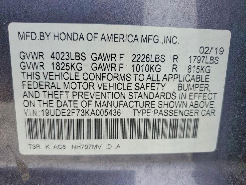 Aukcja sprzedaży 2019 Acura Ilx, vin: 19UDE2F73KA005436, numer aukcji: 46409176