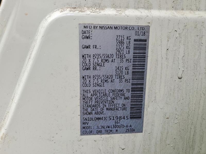 45482166 :رقم المزاد ، 5N1DL0MM4JC519845 vin ، 2018 Infiniti Qx60 مزاد بيع