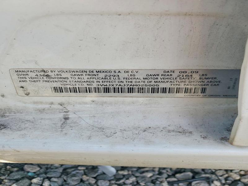 45773696 :رقم المزاد ، 3VWJX7AJ7AM025005 vin ، 2010 Volkswagen Jetta مزاد بيع