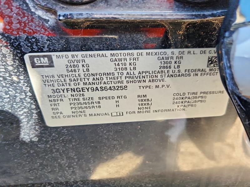 41790596 :رقم المزاد ، 3GYFNGEY9AS643258 vin ، 2010 Cadillac Srx مزاد بيع