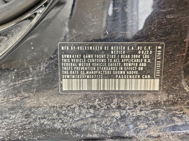 2023 Volkswagen Jetta მანქანა იყიდება აუქციონზე, vin: 3VW7M7BU9PM047172, აუქციონის ნომერი: 47110946