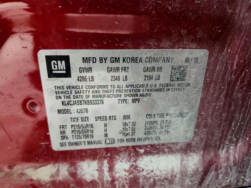 Продаж на аукціоні авто 2019 Buick Encore, vin: KL4CJASB7KB933376, номер лоту: 47475796