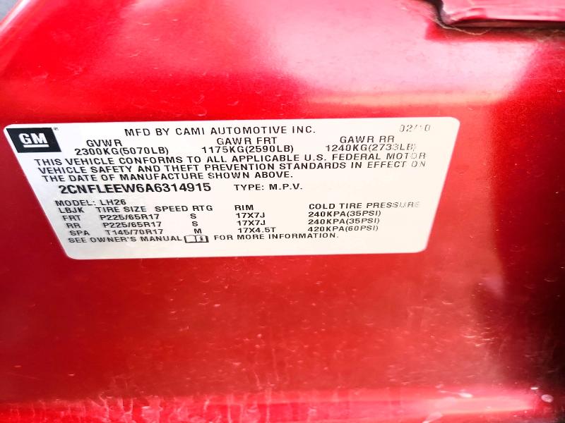 2010 Chevrolet Equinox მანქანა იყიდება აუქციონზე, vin: 2CNFLEEW6A6314915, აუქციონის ნომერი: 46389506