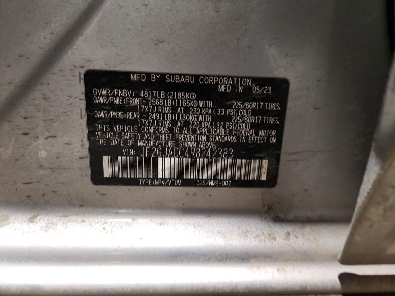 Aukcja sprzedaży 2024 Subaru Crosstrek, vin: JF2GUADC4R8242383, numer aukcji: 79049325