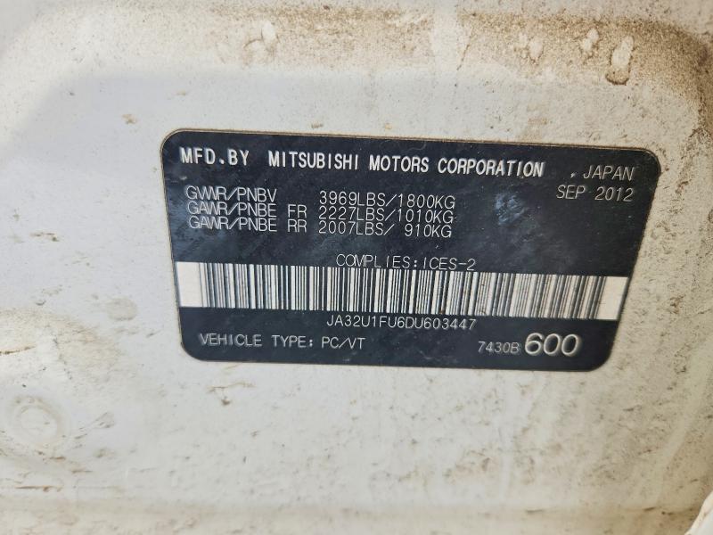 Продажа на аукционе авто 2013 Mitsubishi Lancer, vin: JA32U1FU6DU603447, номер лота: 45454966