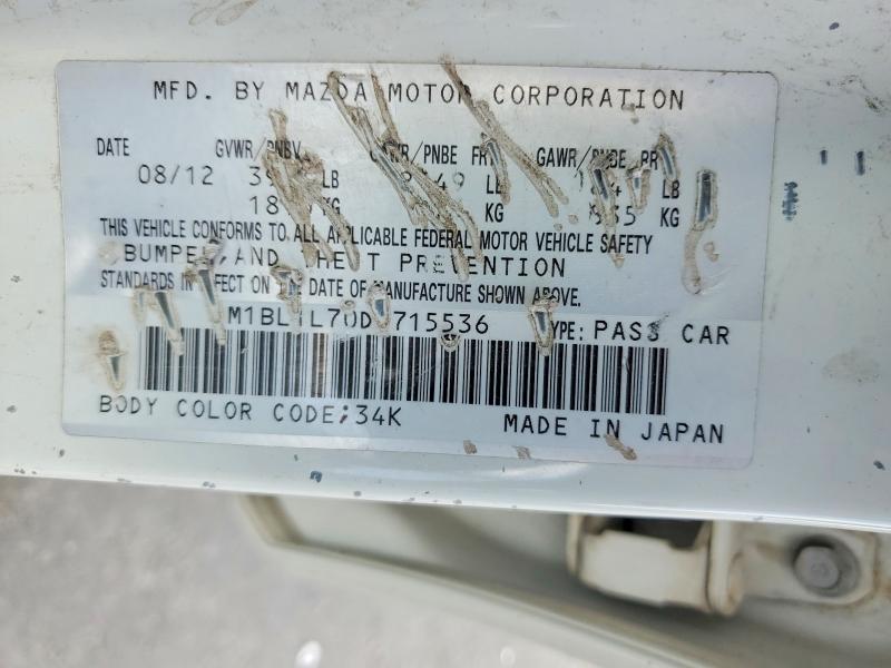 Продаж на аукціоні авто 2013 Mazda 3, vin: JM1BL1L70D1715536, номер лоту: 48307346
