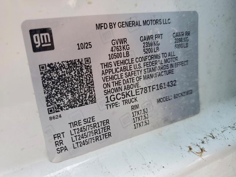 Продажа на аукционе авто 2026 Chevrolet Silverado, vin: 1GC5KLE78TF161432, номер лота: 45662546