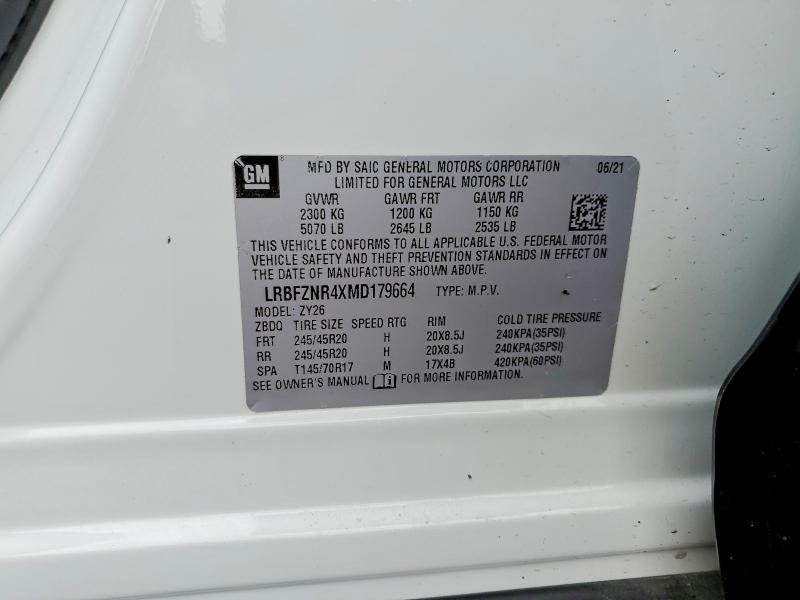46471116 :رقم المزاد ، LRBFZNR4XMD179664 vin ، 2021 Buick Envision مزاد بيع