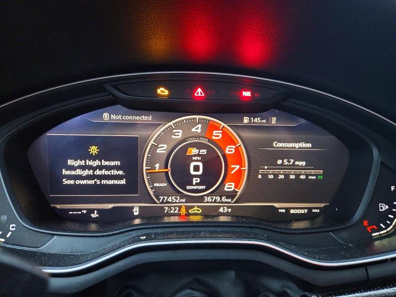 Aukcja sprzedaży 2019 Audi S5, vin: WAUB4CF51KA070831, numer aukcji: 46893136