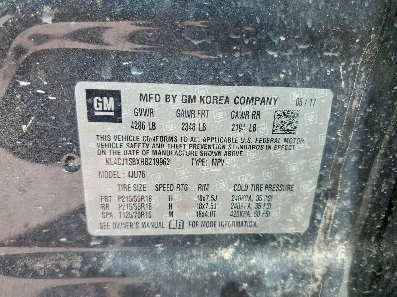 45561986 :رقم المزاد ، KL4CJ1SBXHB219962 vin ، 2017 Buick Encore مزاد بيع
