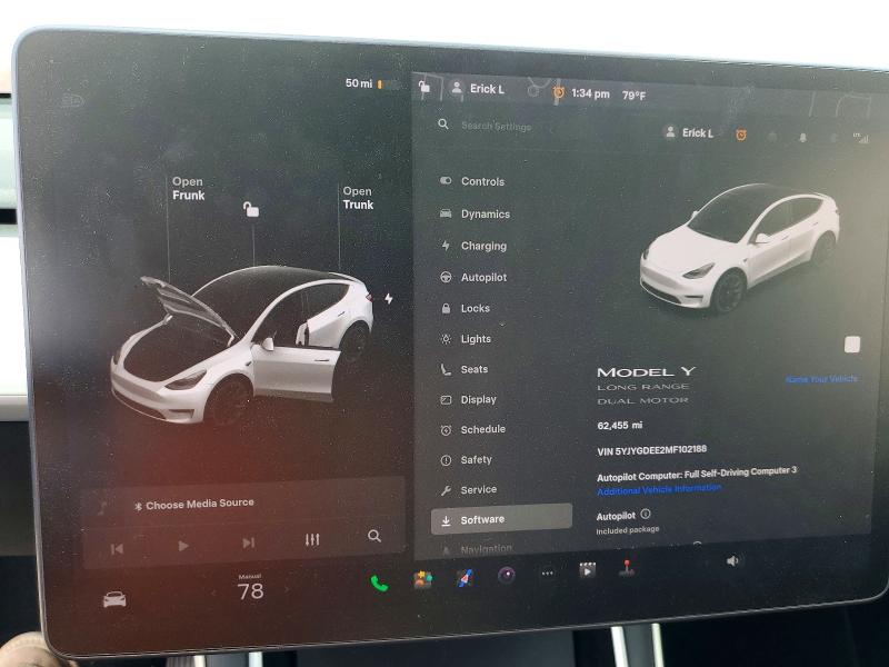 46426816 :رقم المزاد ، 5YJYGDEE2MF102188 vin ، 2021 Tesla Model Y مزاد بيع