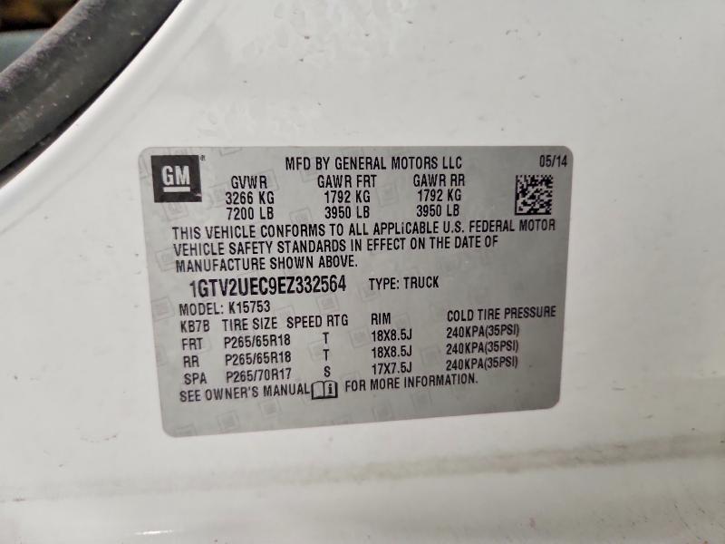 Aukcja sprzedaży 2014 Gmc Sierra, vin: 1GTV2UEC9EZ332564, numer aukcji: 46036096
