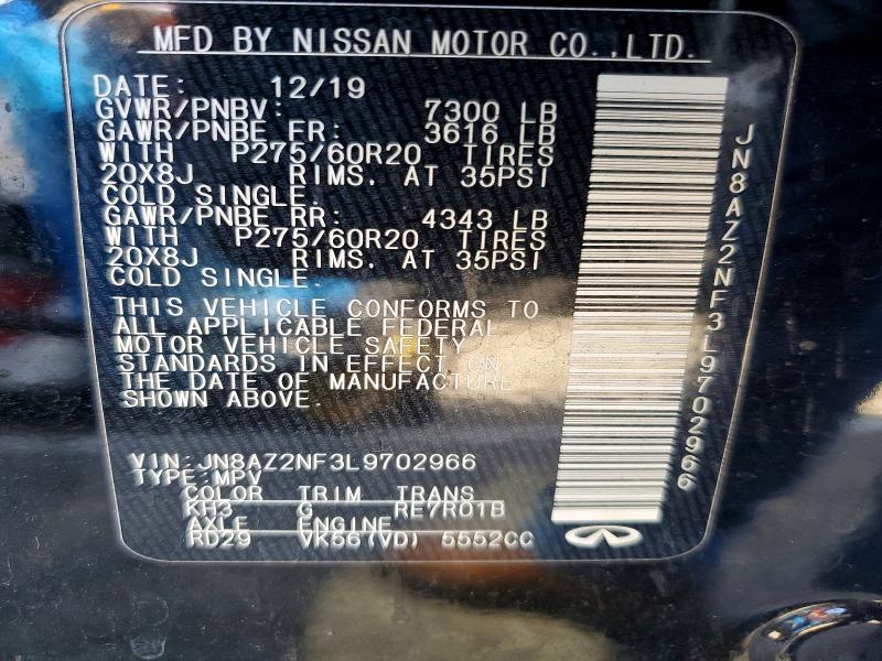Aukcja sprzedaży 2020 Infiniti Qx80, vin: JN8AZ2NF3L9702966, numer aukcji: 79210095