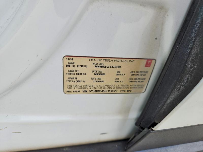 Продаж на аукціоні авто 2016 Tesla Model X, vin: 5YJXCBE45GF028322, номер лоту: 47823996